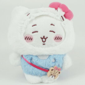 ちいかわ×サンリオ　ハローキティ×ちいかわボールチェーンぬいぐるみ　ホワイト　ブルー　バッグチャーム　キーホルダー　コレクション　【中古】　