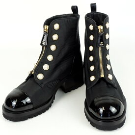 CHANEL　シャネル　G45183　パールショートブーツ　ブラック　サイズ37 1/2　日本サイズ約24.5cm　靴　レディース　【中古】