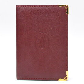 CARTIER　カルティエ　マストラインカードケース/名刺入れ　レッドブラウン系　名刺入れ　カード入れ　レディース　メンズ　【中古】