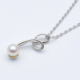 MIKIMOTO　ミキモト　パールネックレス　シルバー　パールサイズ約5.4mm　チェーン約40cm　重量約2.7g　首飾り　ジュエリー　アクセサリー　レディース　【中古】
