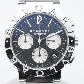 BVLGARI　ブルガリ　BB38SSCH　ブルガリブルガリ クロノグラフ　ブラック　自動巻き　オートマチック　36mm　メンズ時計　腕時計　【中古】