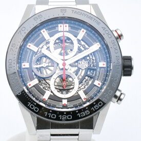 TAG-HEUER　タグホイヤー　CAR2A1W.BA0703　カレラ キャリバー ホイヤー01 クロノグラフ　ブラック　黒　自動巻き　オートマチック　45mm　メンズ時計　腕時計　【中古】