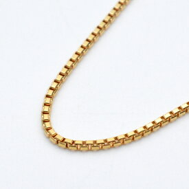 K18　ベネチアンチェーンネックレス　イエローゴールド　金　チェーン約40cm　重量約3.9g　首飾り　ジュエリー　アクセサリー　メンズ　レディース　【中古】