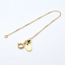 4℃　ヨンドシー　K18　アズキチェーンスライド式アジャスター　イエローゴールド　金　約10cm　重量約0.6g　アクセサリー　ジュエリー　【中古】