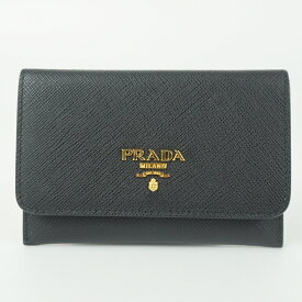 PRADA　プラダ　1MC362　サフィアーノカードケース　ブラック　名刺入れ　カード入れ　ブランド小物　メンズ　レディース　【中古】