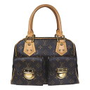 LOUIS VUITTON ルイ・ヴィトン マンハッタンPM ハンドバッグ M40026 モノグラム ダークブラウン ブラウン ゴールド(金…