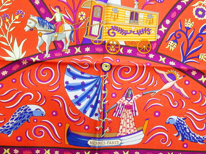 楽天市場】HERMES エルメス カレ90 スカーフ 「 PEUPLE DU VENT ( 風の 
