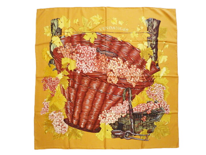 楽天市場】HERMES エルメス カレ90 スカーフ 「 VENDANGES (ぶどうの  