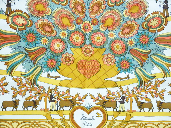 楽天市場】HERMES エルメス カレ90 スカーフ 「 Decoupages (切り絵  