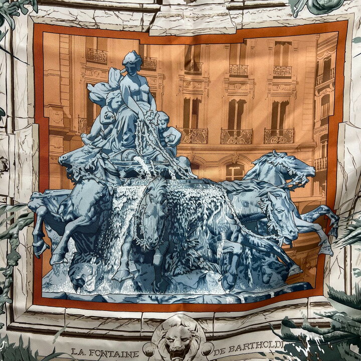 楽天市場】HERMES エルメス カレ90 『LA FONTAINE DE BARTHOLDI  