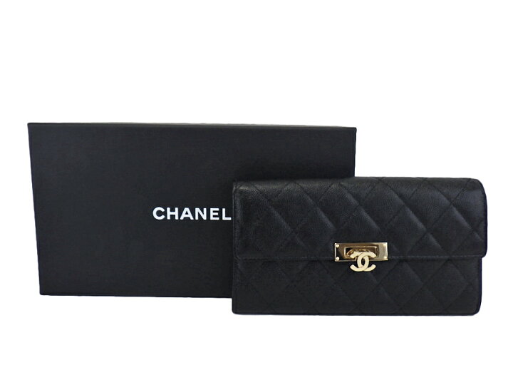 楽天市場】【美品】CHANEL シャネル ココ ロック フラップ ウォレット 