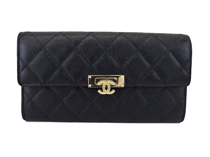 楽天市場】【美品】CHANEL シャネル ココ ロック フラップ ウォレット  