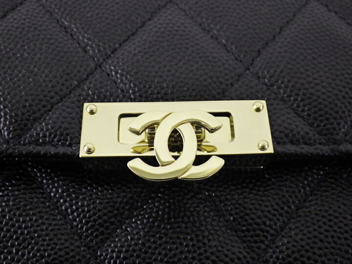 楽天市場】【美品】CHANEL シャネル ココ ロック フラップ ウォレット 