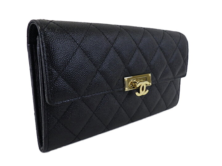 楽天市場】【美品】CHANEL シャネル ココ ロック フラップ ウォレット  