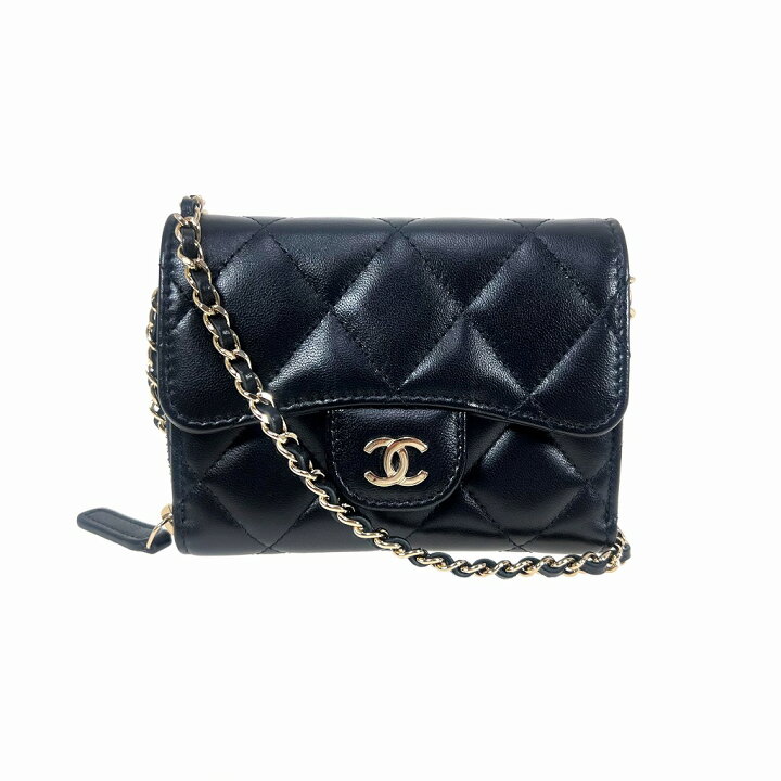 楽天市場】CHANEL シャネル マトラッセ ミニチェーン ウォレット  