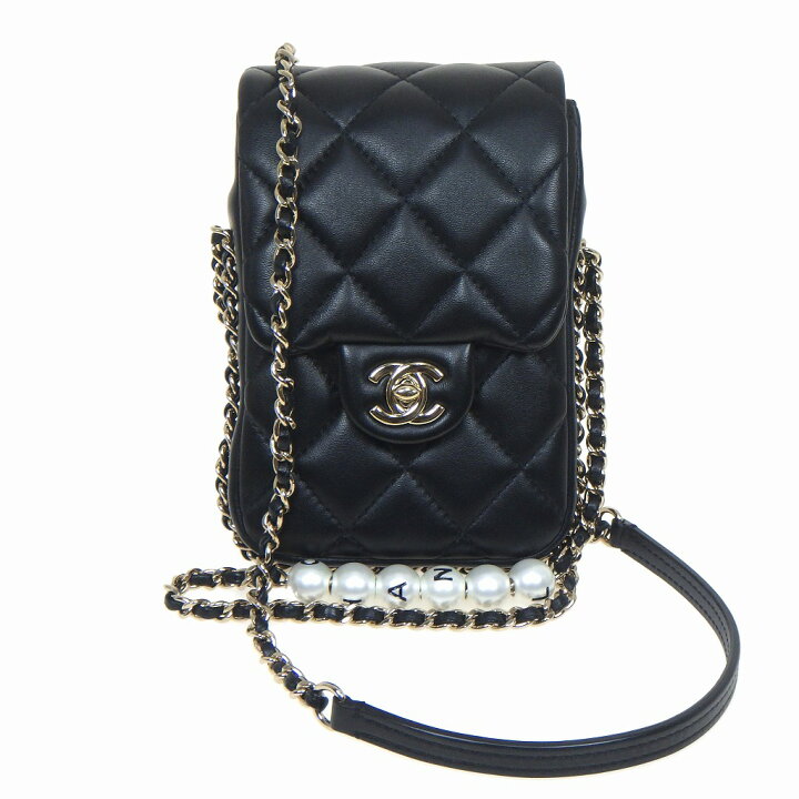 楽天市場】CHANEL シャネル ロゴパール付き チェーンショルダー  