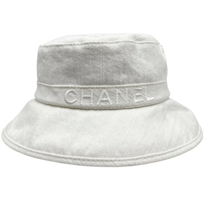 楽天市場】CHANEL シャネル バケットハット デニム ホワイト Mサイズ 