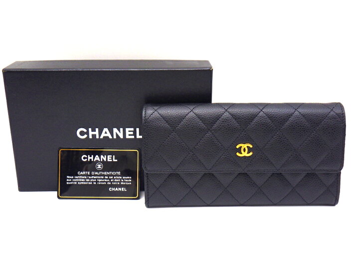 楽天市場】CHANEL シャネル マトラッセ 2つ折り長財布 A50096 キャビア  
