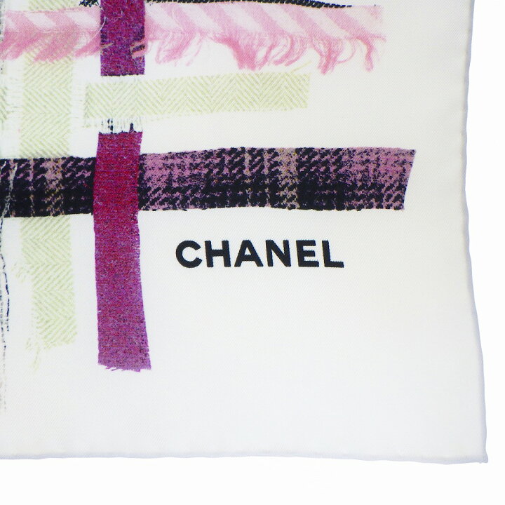 楽天市場】CHANEL シャネル ココマーク タグ ツイード柄 スカーフ 約  