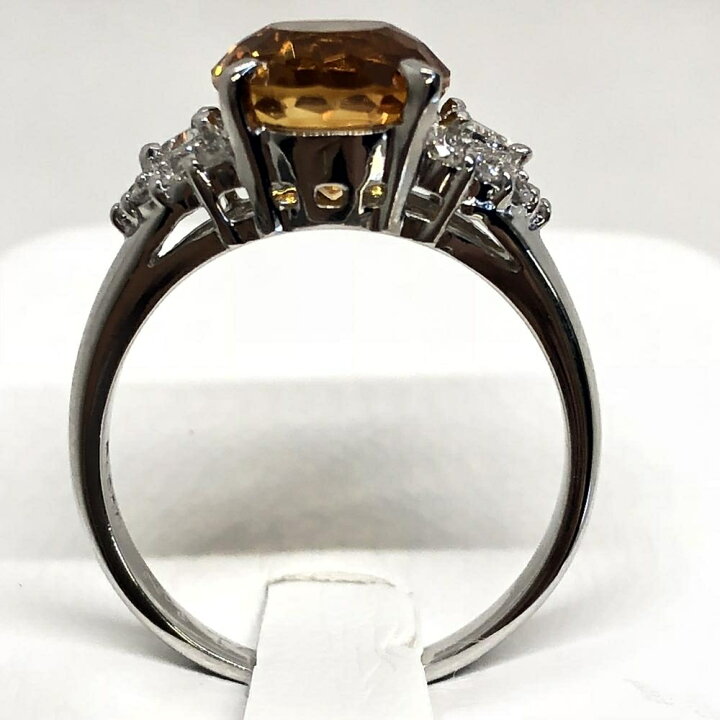 楽天市場】シトリン メレダイヤ D0.35ct リング 指輪 Pt900 プラチナ 