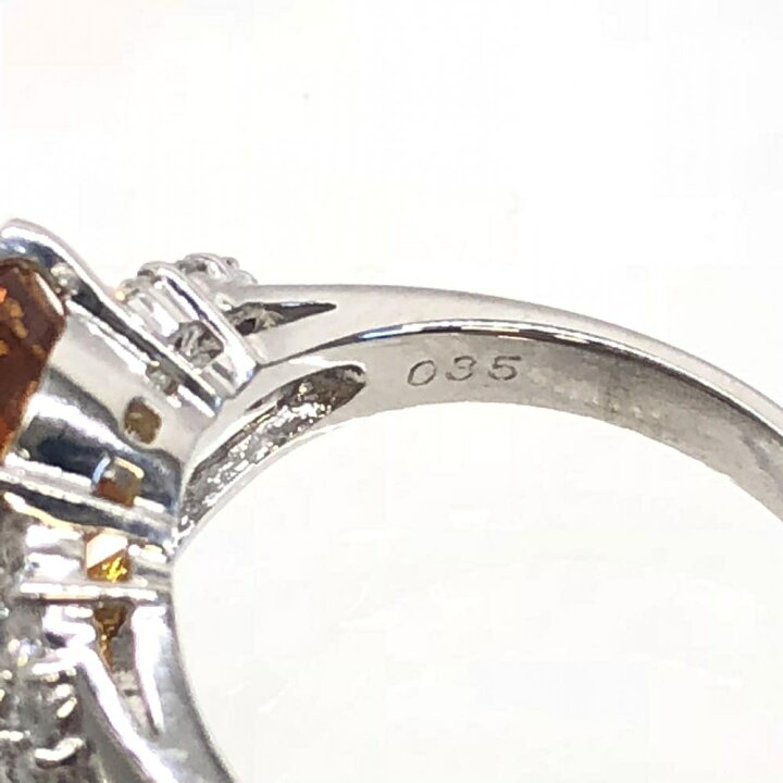 楽天市場】シトリン メレダイヤ D0.35ct リング 指輪 Pt900 プラチナ 