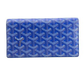 GOYARD ゴヤール リシュリュー PVC 二つ折り 長財布 ブルー 青 レザー ヘンリーボーン レディース メンズ ブランド 管理RY21001766