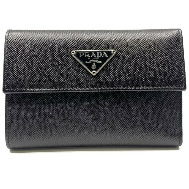 楽天市場】PRADA ﾌﾟﾗﾀﾞ 1M0840 ｻﾌｨｱｰﾉ 三つ折り 財布 ｺﾝﾊﾟｸﾄｳｫﾚｯﾄ 黒  