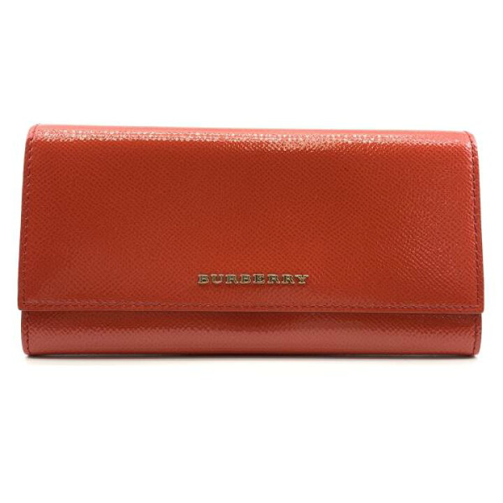 楽天市場】BURBERRY バーバリー 長財布 ホック開閉 エナメル オレンジ 