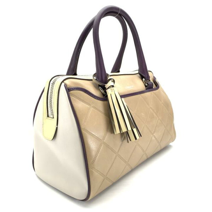楽天市場】COACH コーチ 25825 ミニ ボストンバッグ ベージュ 
