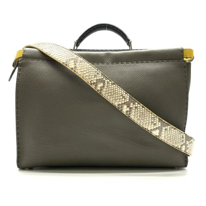 楽天市場 Sd Fendi フェンディ ピーカブー セレリア フィット カーキ 黒 ブラック トートバッグ ショルダー ストラップ パイソン メンズ 管理ry かんてい局名古屋錦三丁目 緑店