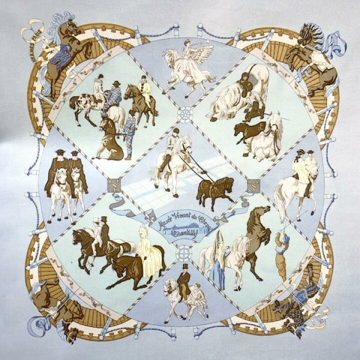 楽天市場】未使用 HERMES エルメス カレ90 シャンティイ城馬の博物館 