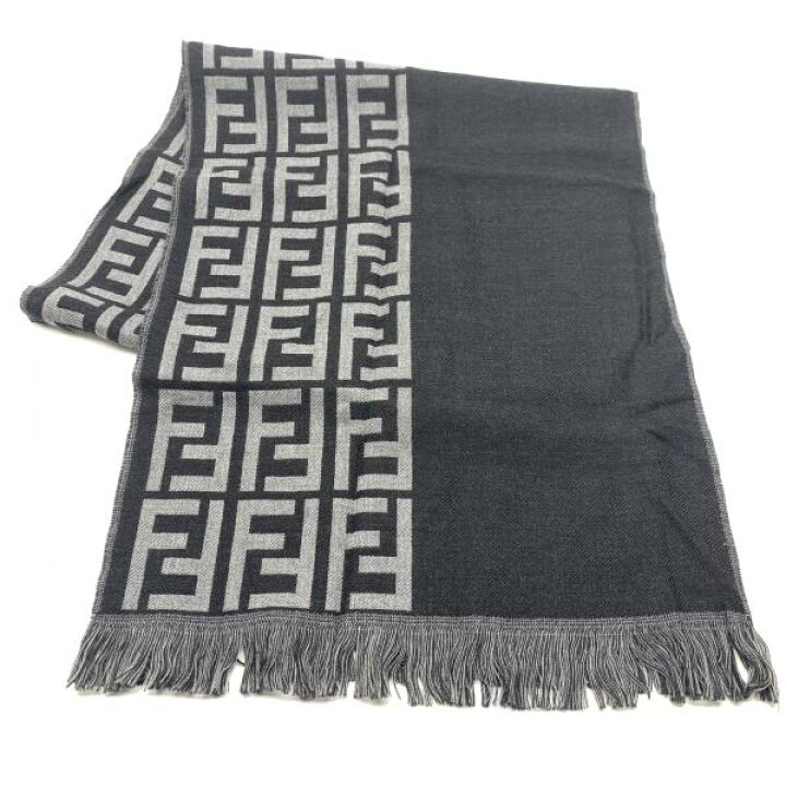 ☆新品・未使用☆【FENDI】ウールマフラー グレー系