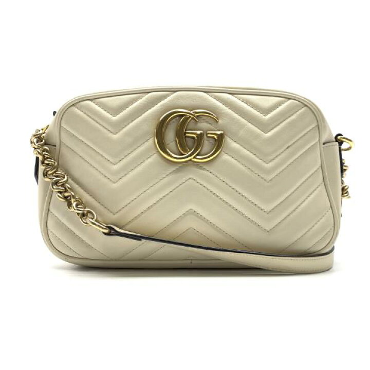 楽天市場】GUCCI グッチ GGマーモント スモール ショルダーバッグ 白 
