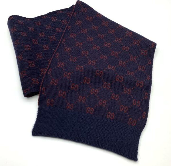 楽天市場】GUCCI グッチ GGパターン マフラー ストール ネイビー  