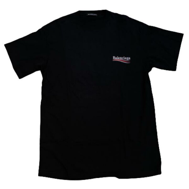 楽天市場】BALENCIAGA バレンシアガ Tシャツ キャンペーンロゴ 半袖 黒 