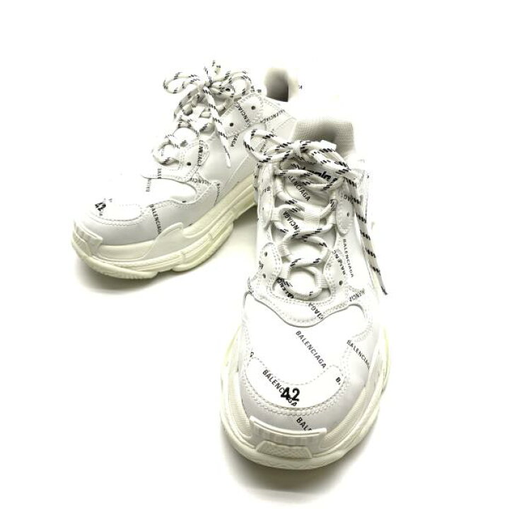 楽天市場】BALENCIAGA バレンシアガ トリプルS 42 オールオーバーロゴ 