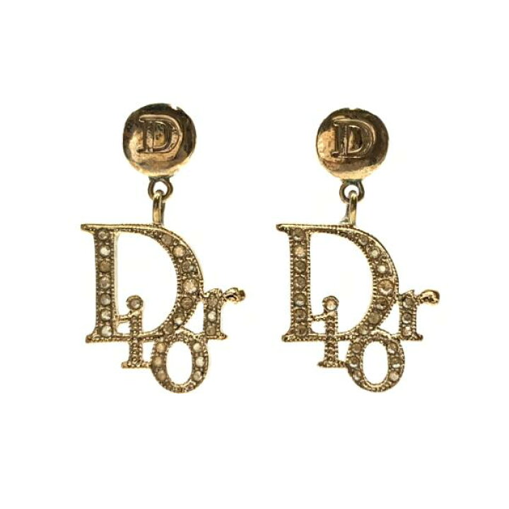 楽天市場】Dior ディオール ラインストーン ロゴ ピアス スタッド  