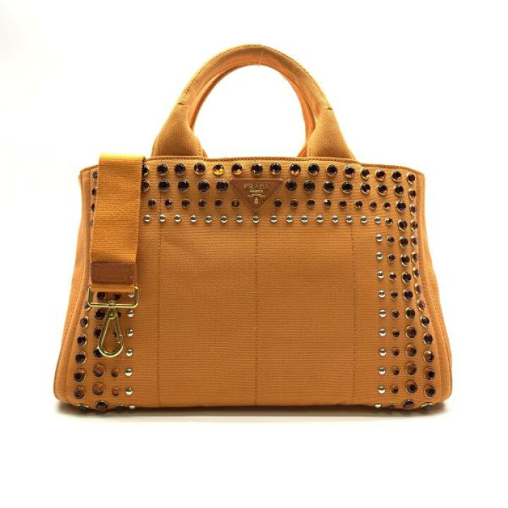 楽天市場】PRADA プラダ 1BG642 ビジュー デニム カナパ トートバッグ 