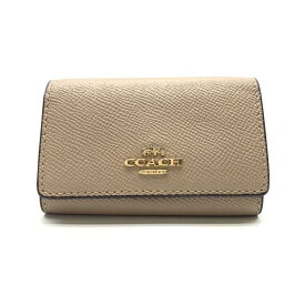 COACH コーチ F76741 キーケース キーリング ベージュ系 ボルドー スナップボタン 鍵 収納 レディース 婦人 雑貨 管理RY23003074