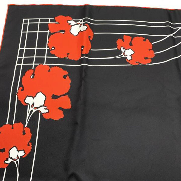 楽天市場】PRADA プラダ スカーフ 大判 黒 赤 ブラック レッド シルク 