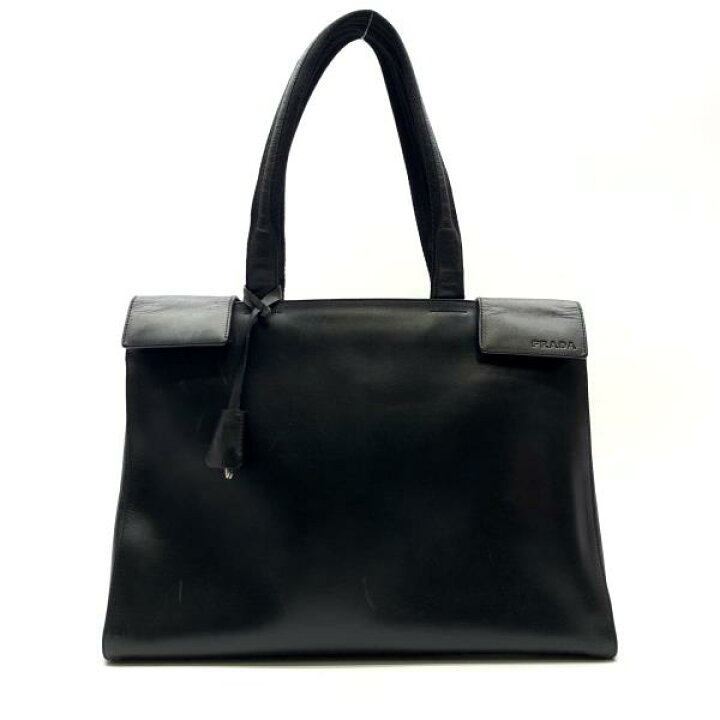 楽天市場】PRADA プラダ レザー トートバッグ ショルダーバッグ 黒 