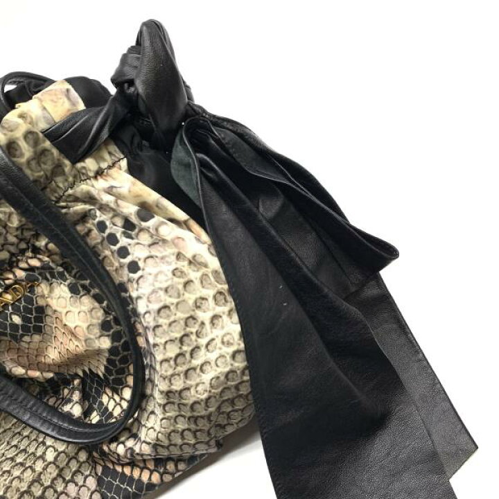 楽天市場】PRADA プラダ ナイロン レザー ハンドバッグ パイソン柄  