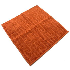 未使用 HERMES エルメス 33×33cm コットン 綿100％ ハンカチ ハンドタオル オレンジ 橙色 H柄 レディース メンズ ブランド 箱 管理RY23004937