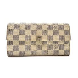 LOUIS VUITTON ルイヴィトン N61735 ボルトフォイユ サラ ダミエアズール 長財布 白 ホワイト コインケース レディース 管理RY24000103