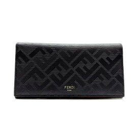 FENDI フェンディ シャドー 二つ折り 財布 ロングウォレット レザー ブラック 黒 カードケース コインケース ロゴ メンズ 管理RY24000742