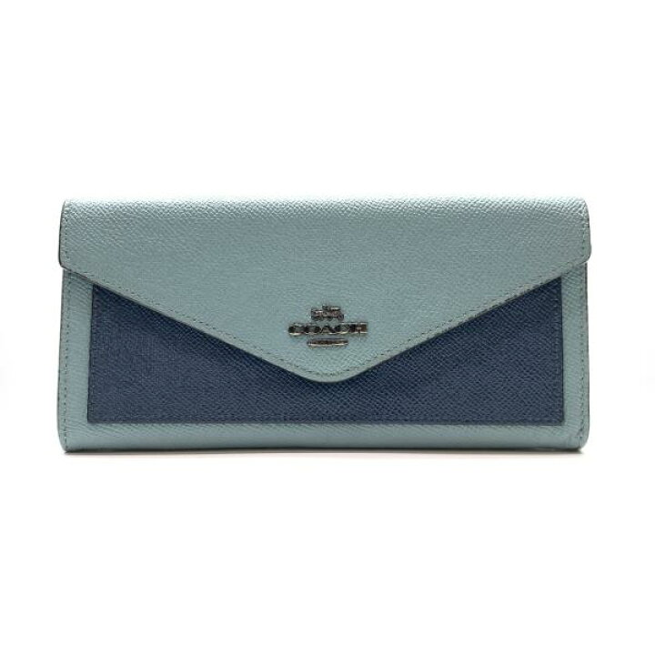 楽天市場】COACH コーチ 57536 長財布 ロングウォレット ブルー 青 