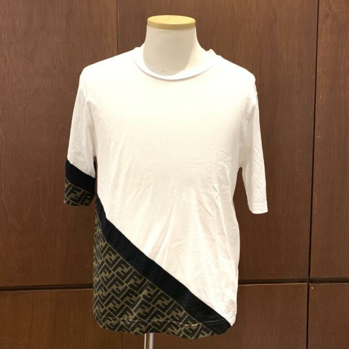 楽天市場】FENDI フェンディ FAF682 AN68 ズッカ柄 切替 Tシャツ 半袖 