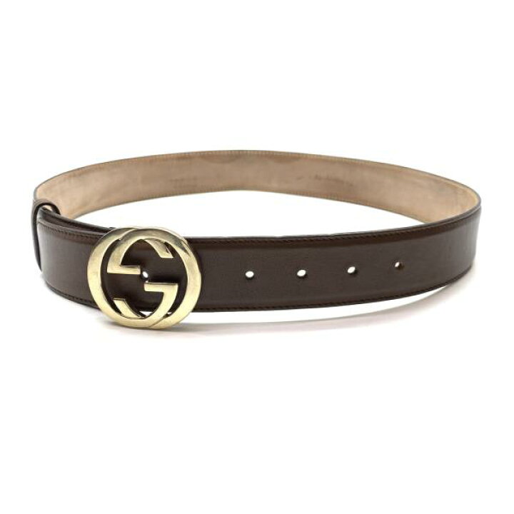 楽天市場】GUCCI グッチ 370543 レザー ベルト インターロッキング GG 