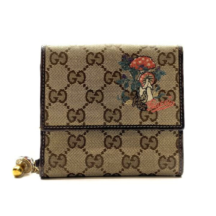 楽天市場】GUCCI グッチ 二つ折り 財布 GGキャンバス レザー キノコ 