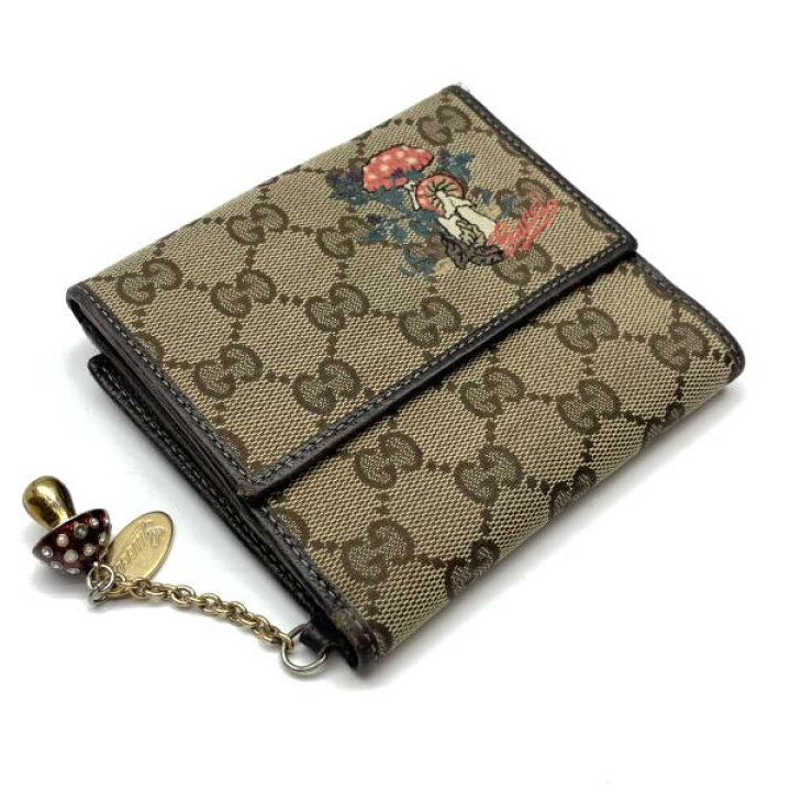 楽天市場】GUCCI グッチ 二つ折り 財布 GGキャンバス レザー キノコ 